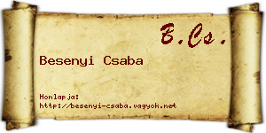 Besenyi Csaba névjegykártya