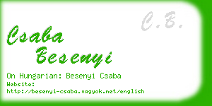 csaba besenyi business card